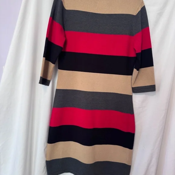 Calvin Klein Striped Sweater Dress Fall Winter Medium - Picture 7 of 7